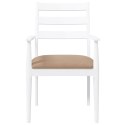KRZESŁA DO JADALNI Z PODUSZKAMI 2 SZT. BIAŁE LITE DREWNO GUMOWE