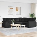SOFA MODUŁOWA Z PODUSZKAMI TKANINA CZARNA