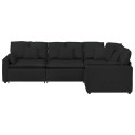 SOFA MODUŁOWA Z PODUSZKAMI TKANINA CZARNA