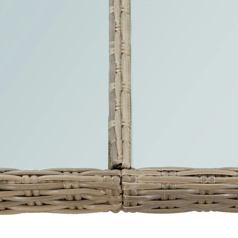 STÓŁ OGRODOWY BRĄZOWY 200X100X74CM SZKŁO I RATTAN PE