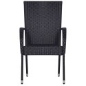 SZTAPLOWANE KRZESŁA OGRODOWE 6 SZT. POLIRATTAN CZARNE