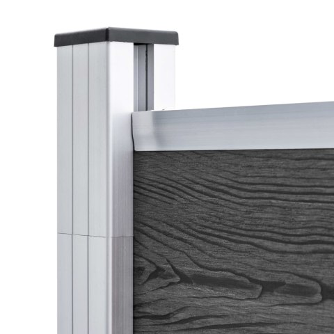 ZESTAW OGRODZENIOWY Z WPC 526X186CM CZARNY