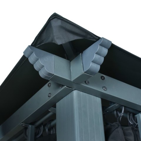 ALTANA Z ZASŁONAMI I LAMPKAMI LED 3X3CM ANTRACYT ALUMINIUM