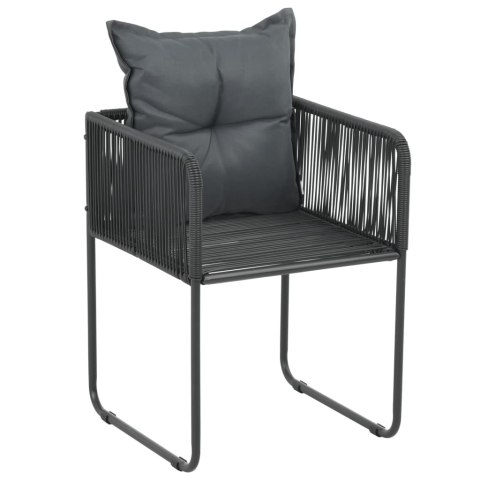 7-CZĘŚCIOWY ZESTAW MEBLI OGRODOWYCH RATTAN PVC CZARNY
