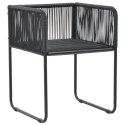 7-CZĘŚCIOWY ZESTAW MEBLI OGRODOWYCH RATTAN PVC CZARNY