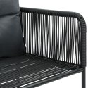 7-CZĘŚCIOWY ZESTAW MEBLI OGRODOWYCH RATTAN PVC CZARNY
