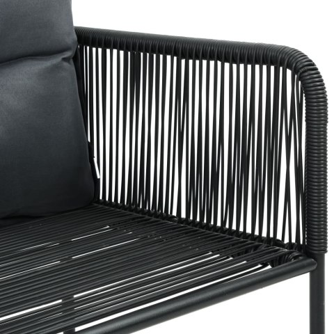 7-CZĘŚCIOWY ZESTAW MEBLI OGRODOWYCH RATTAN PVC CZARNY