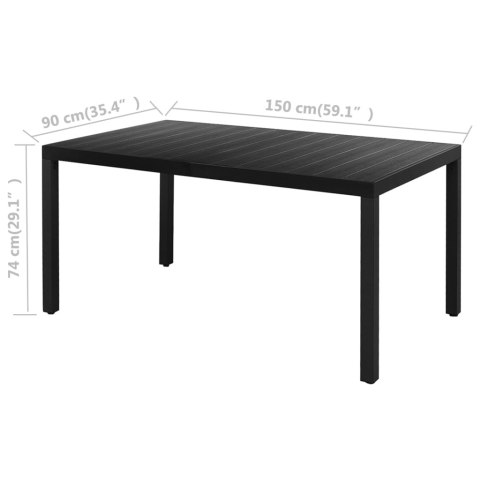 7-CZĘŚCIOWY ZESTAW MEBLI OGRODOWYCH RATTAN PVC CZARNY