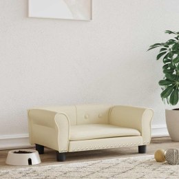 LEGOWISKO DLA PSA KREMOWE 70X45X30CM SZTUCZNA SKÓRA