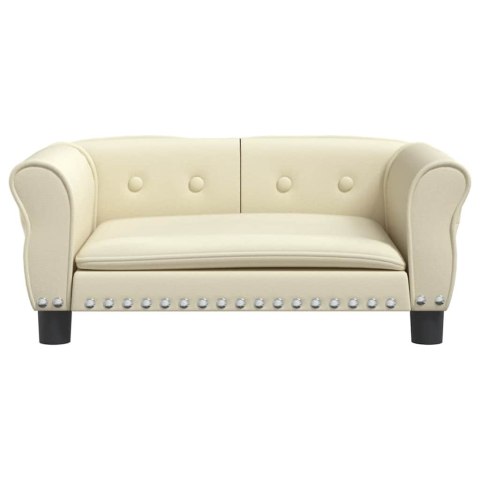 LEGOWISKO DLA PSA KREMOWE 70X45X30CM SZTUCZNA SKÓRA