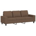 3-OSOBOWA SOFA Z PODNÓŻKIEM BRĄZOWY 180CM TKANINĄ