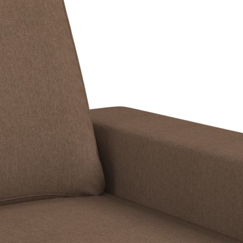 3-OSOBOWA SOFA Z PODNÓŻKIEM BRĄZOWY 180CM TKANINĄ