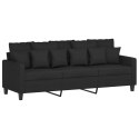 3-OSOBOWA SOFA Z PODNÓŻKIEM CZARNA 180CM TKANINĄ