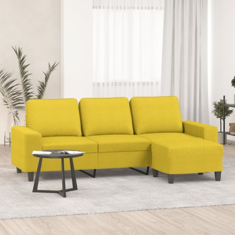 3-OSOBOWA SOFA Z PODNÓŻKIEM JASNOŻÓŁTY 180CM TKANINĄ