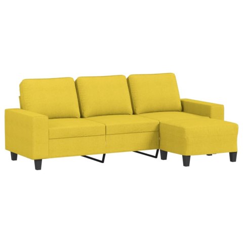 3-OSOBOWA SOFA Z PODNÓŻKIEM JASNOŻÓŁTY 180CM TKANINĄ