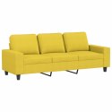 3-OSOBOWA SOFA Z PODNÓŻKIEM JASNOŻÓŁTY 180CM TKANINĄ