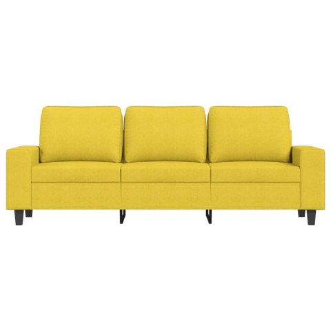 3-OSOBOWA SOFA Z PODNÓŻKIEM JASNOŻÓŁTY 180CM TKANINĄ