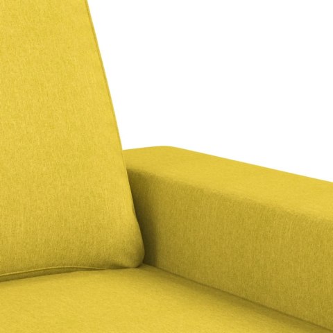 3-OSOBOWA SOFA Z PODNÓŻKIEM JASNOŻÓŁTY 180CM TKANINĄ