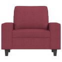 FOTEL Z PODNÓŻKIEM WINNA CZERWIEŃ 60CM OBITY TKANINĄ