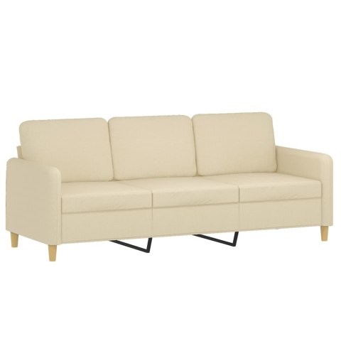 VidaXL Sofa 3-osobowa, kremowa, 180 cm, tapicerowana tkaniną