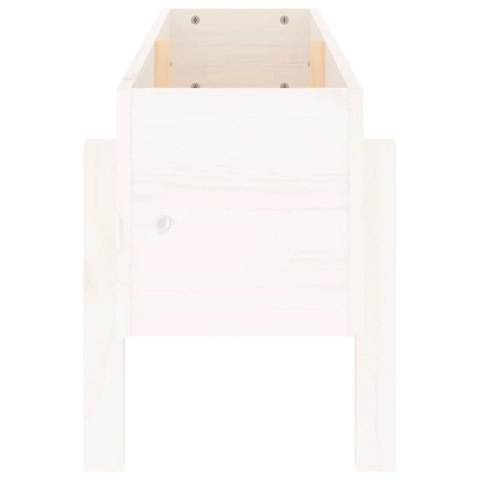 DONICA OGRODOWA NA NÓŻKACH BIAŁA 101X30X38CM DREWNO SOSNOWE