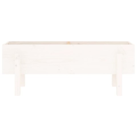 DONICA OGRODOWA NA NÓŻKACH BIAŁA 101X30X38CM DREWNO SOSNOWE