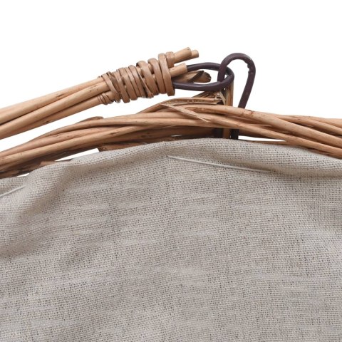 KOSZYK NA DREWNO Z UCHWYTEM 60X44X55CM NATURALNA WIKLINA