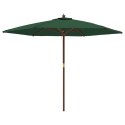 PARASOL OGRODOWY NA DREWNIANYM SŁUPKU ZIELONY 299X240CM