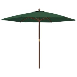 PARASOL OGRODOWY NA DREWNIANYM SŁUPKU ZIELONY 299X240CM