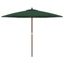 PARASOL OGRODOWY NA DREWNIANYM SŁUPKU ZIELONY 299X240CM
