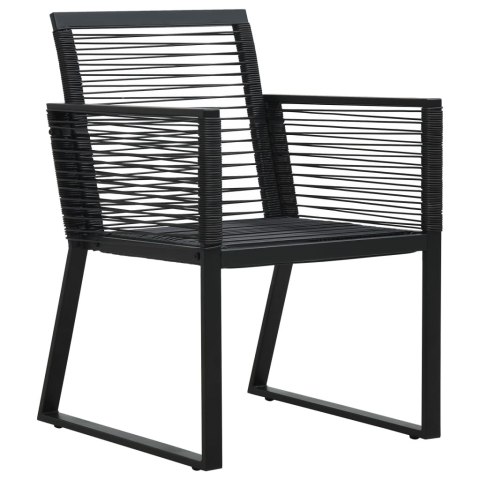 3-CZ. ZESTAW MEBLI OGRODOWYCH RATTAN PVC CZARNY