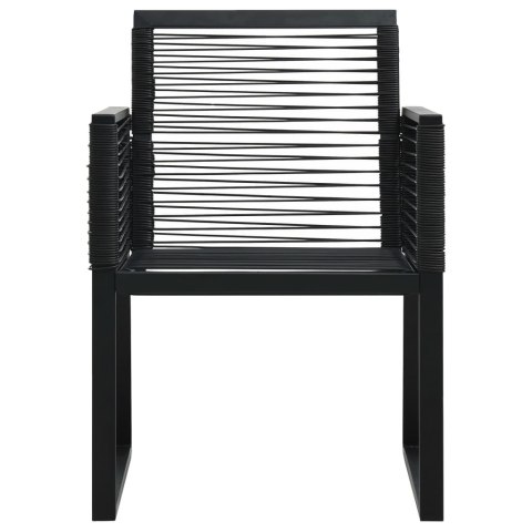 3-CZ. ZESTAW MEBLI OGRODOWYCH RATTAN PVC CZARNY