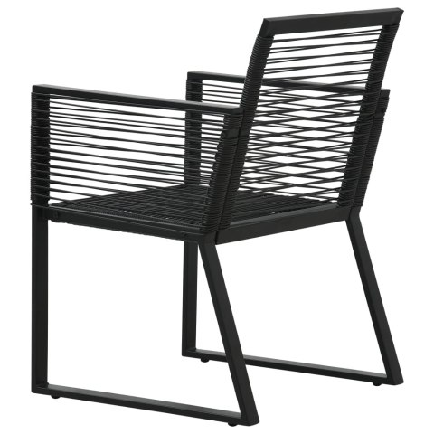 3-CZ. ZESTAW MEBLI OGRODOWYCH RATTAN PVC CZARNY
