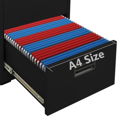 SZAFKA KARTOTEKOWA CZARNA 46X62X72,5CM STALOWA