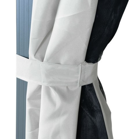 ALTANA Z ZASŁONAMI I LAMPKAMI LED 4X3M KREMOWA ALUMINIUM