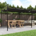 PERGOLA ZE ZWIJANYM DACHEM ANTRACYTOWA 589X292X230CM