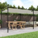 PERGOLA ZE ZWIJANYM DACHEM KREMOWA 589X292X230CM