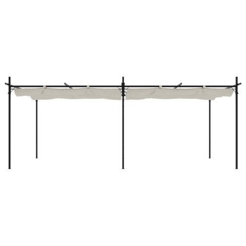 PERGOLA ZE ZWIJANYM DACHEM KREMOWA 589X292X230CM