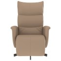 VidaXL Rozkładany fotel z podnóżkiem, cappuccino, sztuczna skóra