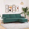 3-OSOBOWA SOFA Z PODNÓŻKIEM CIEMNOZIELONY 210CM AKSAMIT