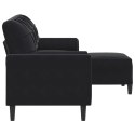 3-OSOBOWA SOFA Z PODNÓŻKIEM CZARNA 180CM AKSAMIT