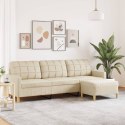 3-OSOBOWA SOFA Z PODNÓŻKIEM KREMOWA 210CM TKANINĄ