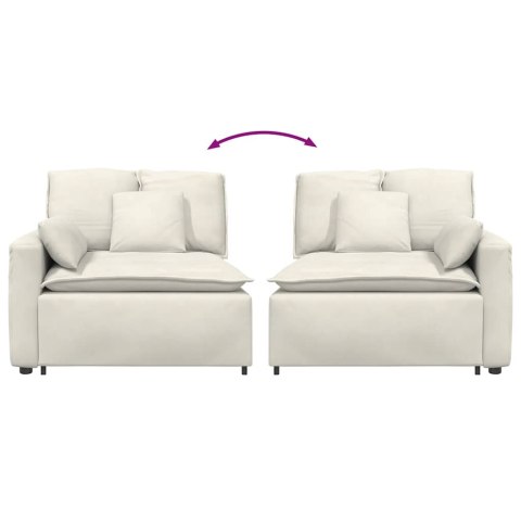 MODUŁOWY PODŁOKIETNIK SOFY MODUŁOWEJ Z PODUSZKAMI KREMOWY