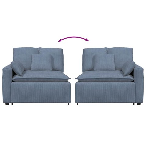 MODUŁOWY PODŁOKIETNIK SOFY MODUŁOWEJ Z PODUSZKAMI NIEBIESKI