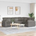 SOFA MODUŁOWA Z PODUSZKAMI TKANINA SZTRUKSOWA JASNOSZARA