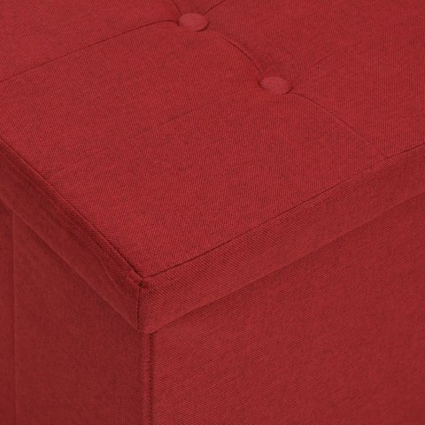 SKŁADANA ŁAWKA ZE SCHOWKIEM WINNA CZERWIEŃ SZTUCZNY LEN