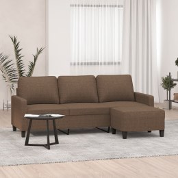 3-OSOBOWA SOFA Z PODNÓŻKIEM BRĄZOWY 180CM TKANINĄ