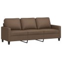 3-OSOBOWA SOFA Z PODNÓŻKIEM BRĄZOWY 180CM TKANINĄ