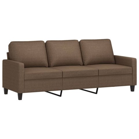 3-OSOBOWA SOFA Z PODNÓŻKIEM BRĄZOWY 180CM TKANINĄ