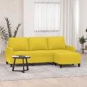 3-OSOBOWA SOFA Z PODNÓŻKIEM JASNOŻÓŁTY 180CM TKANINĄ